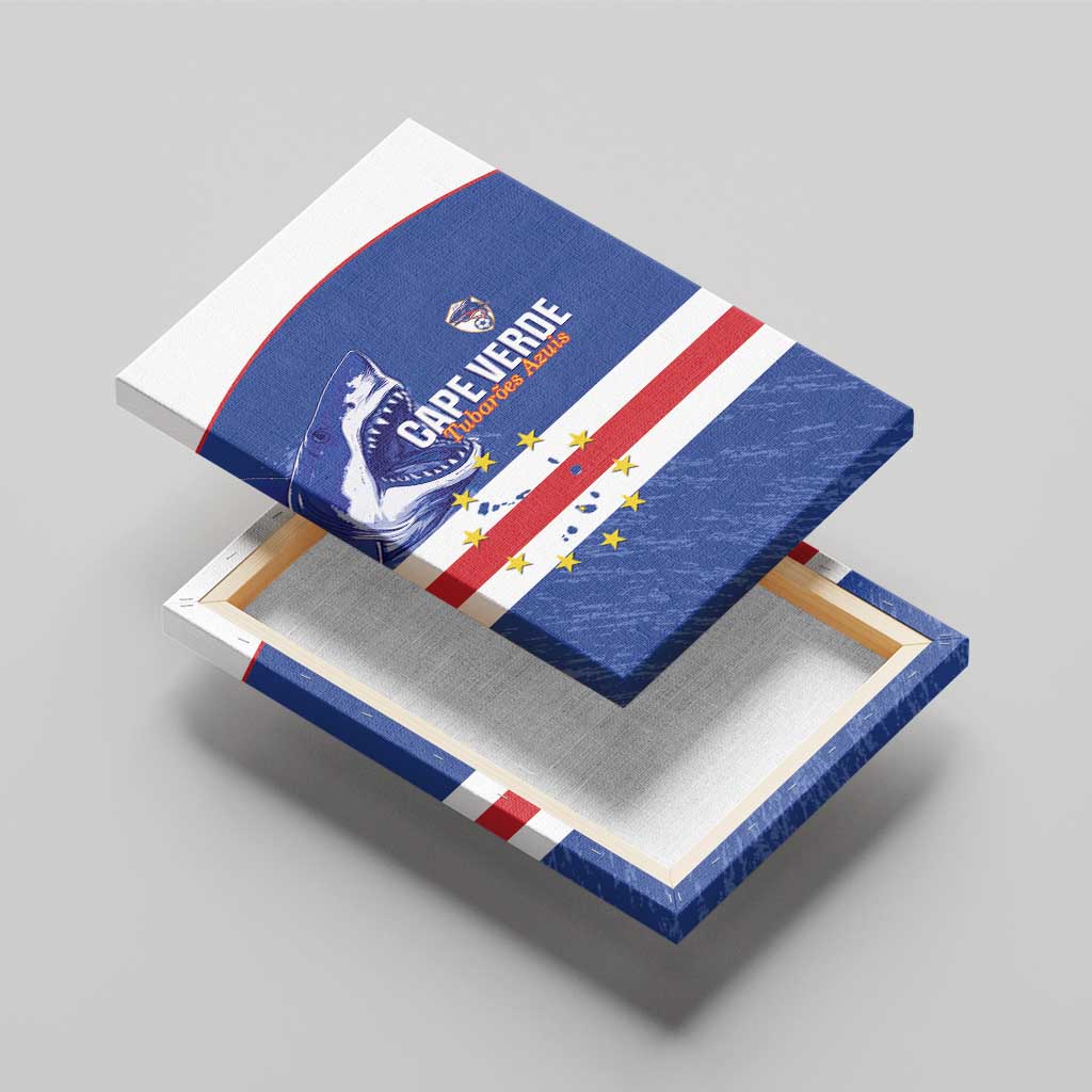Cape Verde Football Canvas Wall Art Come On Tubaroes Azuis Shark - African Pride