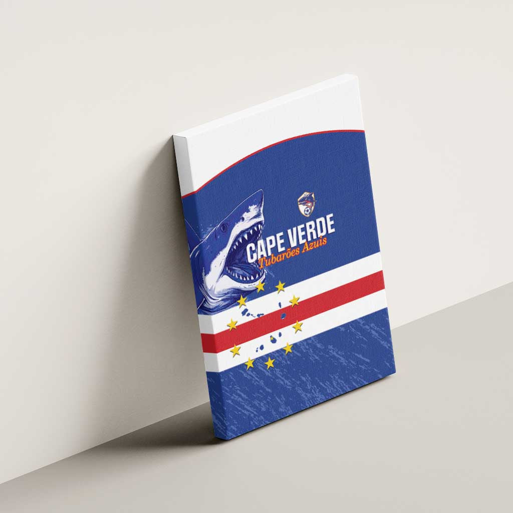 Cape Verde Football Canvas Wall Art Come On Tubaroes Azuis Shark - African Pride