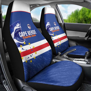 Cape Verde Football Car Seat Cover Come On Tubaroes Azuis Shark - African Pride