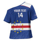 Cape Verde Football Custom Cross Shoulder Shirt Come On Tubaroes Azuis Shark