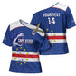 Cape Verde Football Custom Cross Shoulder Shirt Come On Tubaroes Azuis Shark
