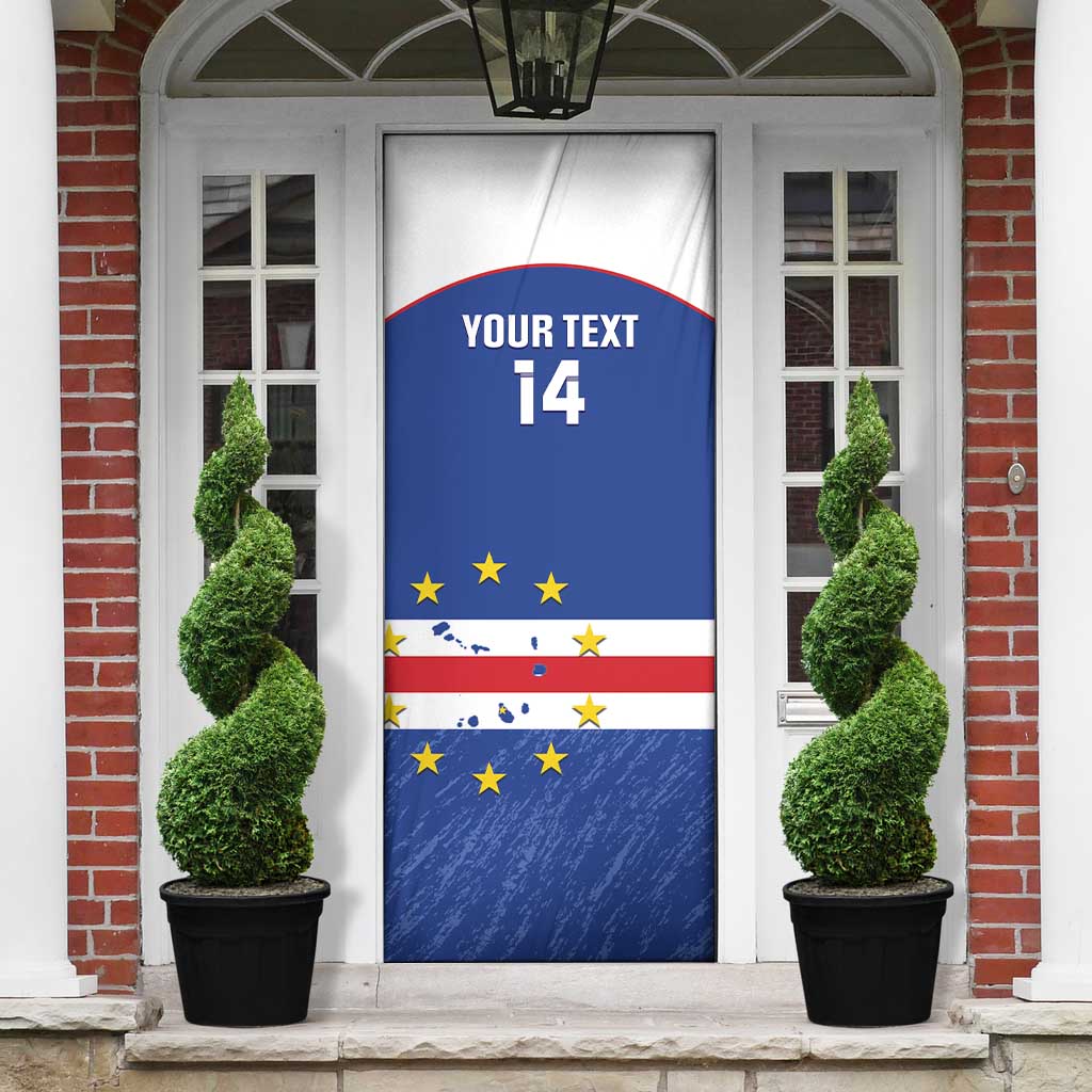 Cape Verde Football Custom Door Cover Come On Tubaroes Azuis Shark