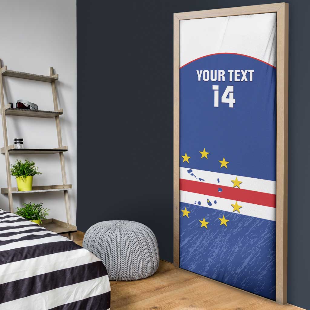 Cape Verde Football Custom Door Cover Come On Tubaroes Azuis Shark