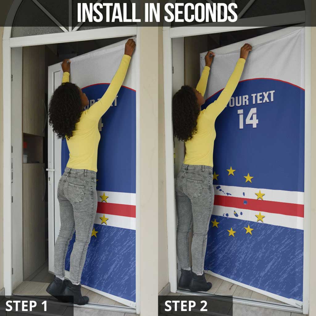 Cape Verde Football Custom Door Cover Come On Tubaroes Azuis Shark