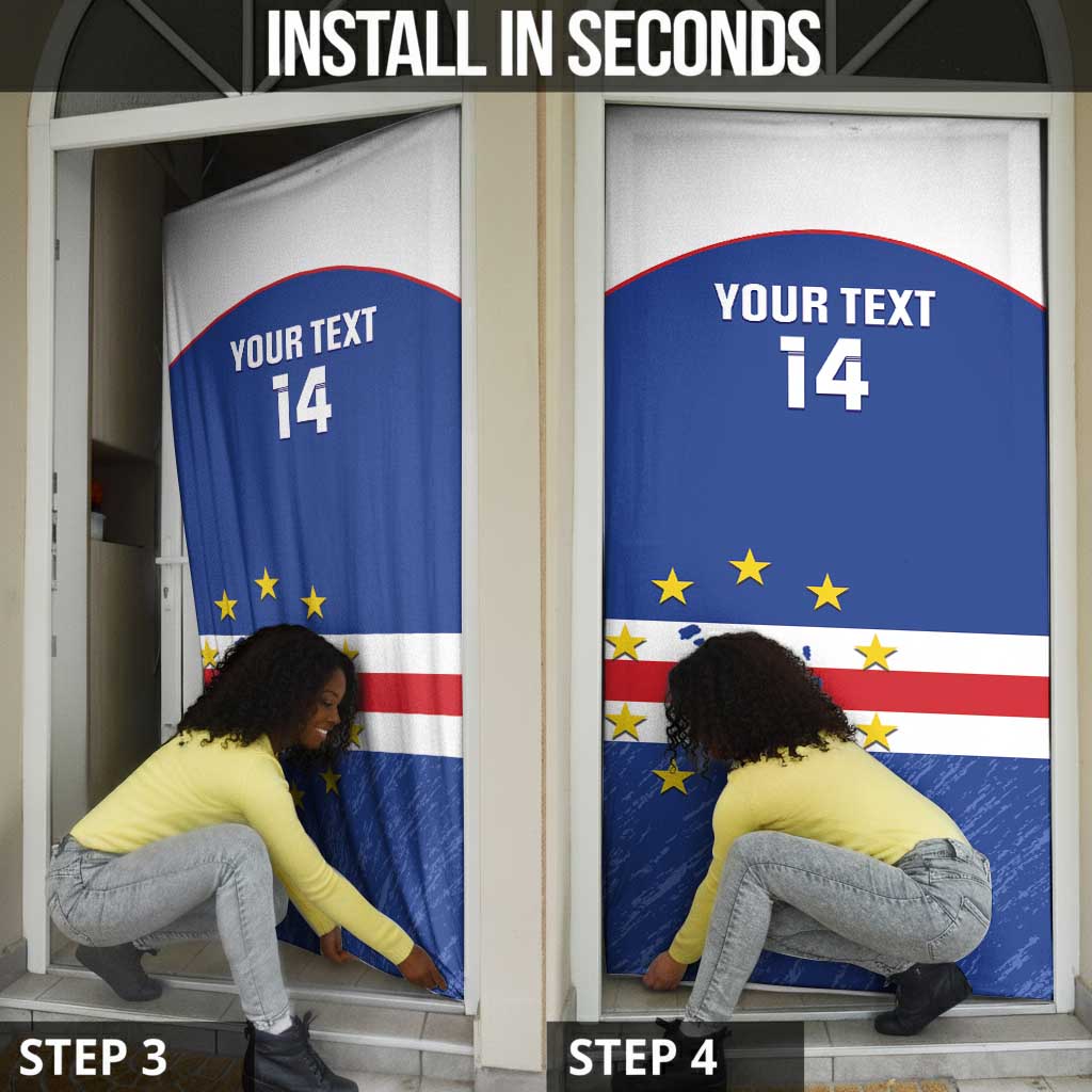 Cape Verde Football Custom Door Cover Come On Tubaroes Azuis Shark