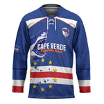 Cape Verde Football Custom Hockey Jersey Come On Tubaroes Azuis Shark