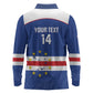 Cape Verde Football Custom Long Sleeve Polo Shirt Come On Tubaroes Azuis Shark - African Pride