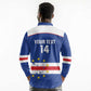 Cape Verde Football Custom Long Sleeve Polo Shirt Come On Tubaroes Azuis Shark - African Pride