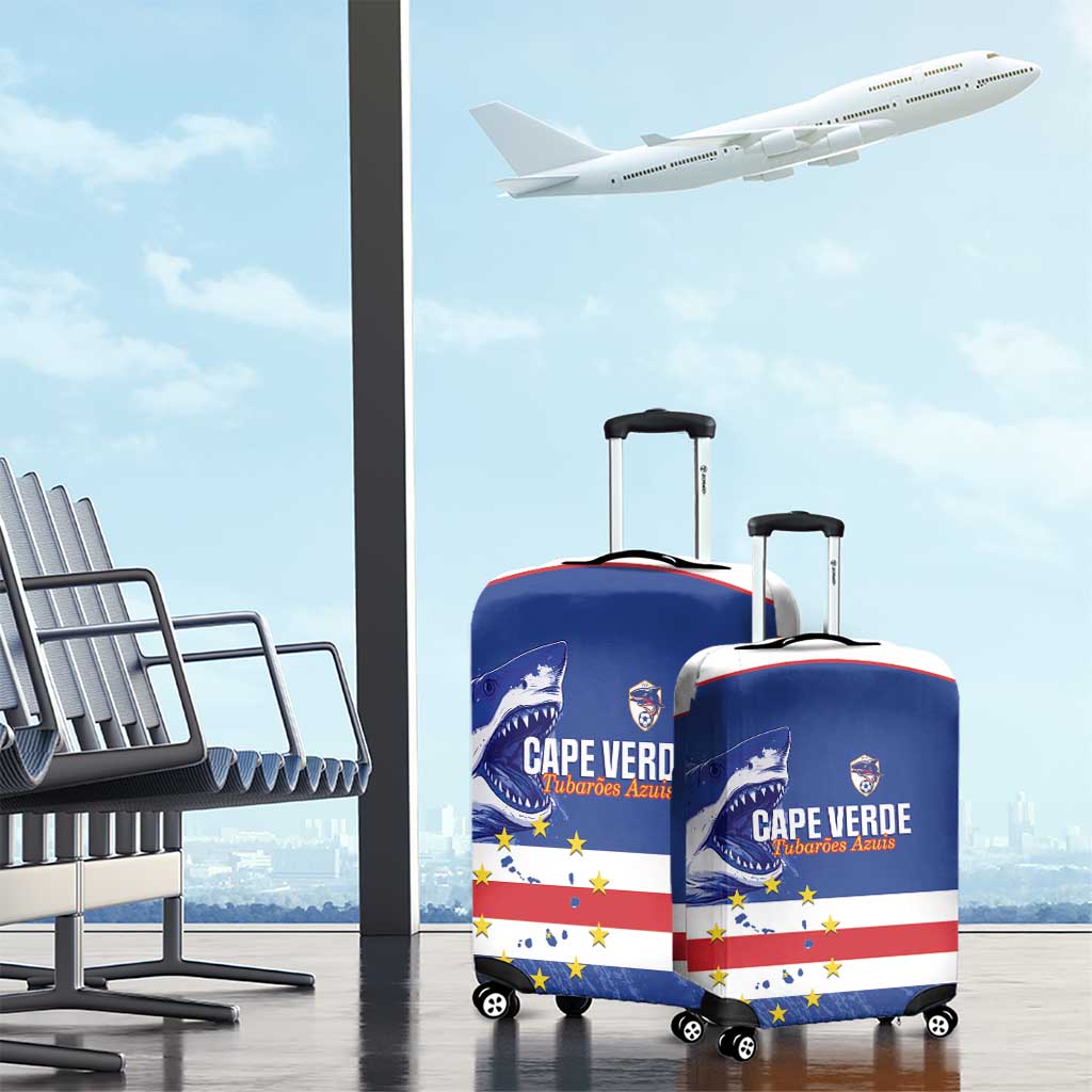 Cape Verde Football Luggage Cover Come On Tubaroes Azuis Shark - African Pride