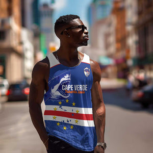 Cape Verde Football Custom Men Tank Top Come On Tubaroes Azuis Shark - African Pride