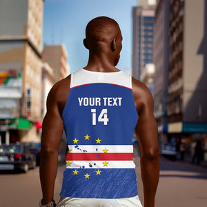 Cape Verde Football Custom Men Tank Top Come On Tubaroes Azuis Shark - African Pride