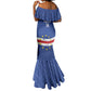 Cape Verde Football Custom Mermaid Dress Come On Tubaroes Azuis Shark - African Pride