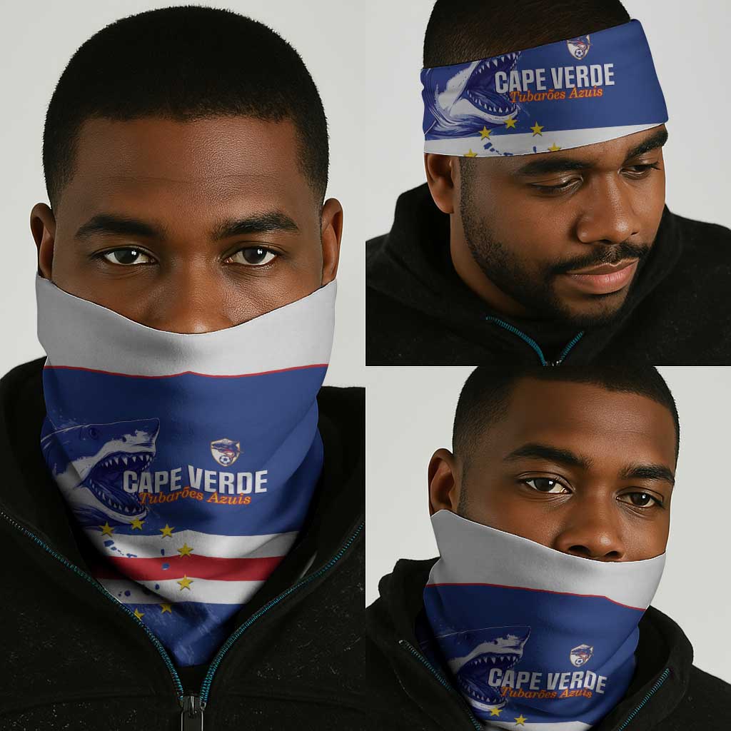 Cape Verde Football Neck Gaiter Come On Tubaroes Azuis Shark - African Pride