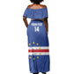 Cape Verde Football Custom Off Shoulder Maxi Dress Come On Tubaroes Azuis Shark - African Pride