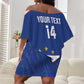 Cape Verde Football Custom Off Shoulder Short Dress Come On Tubaroes Azuis Shark - African Pride