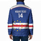 Cape Verde Football Custom Padded Jacket Come On Tubaroes Azuis Shark
