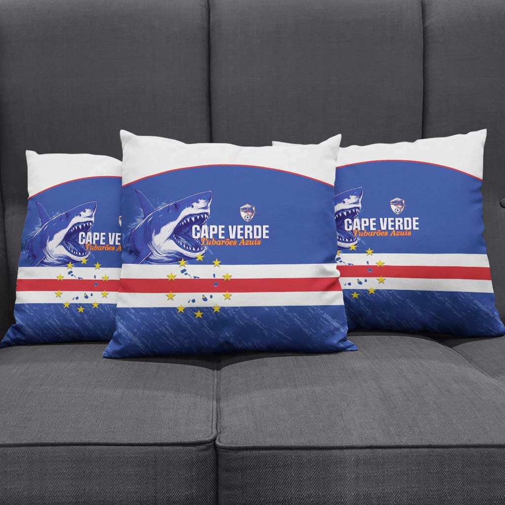 Cape Verde Football Pillow Cover Come On Tubaroes Azuis Shark