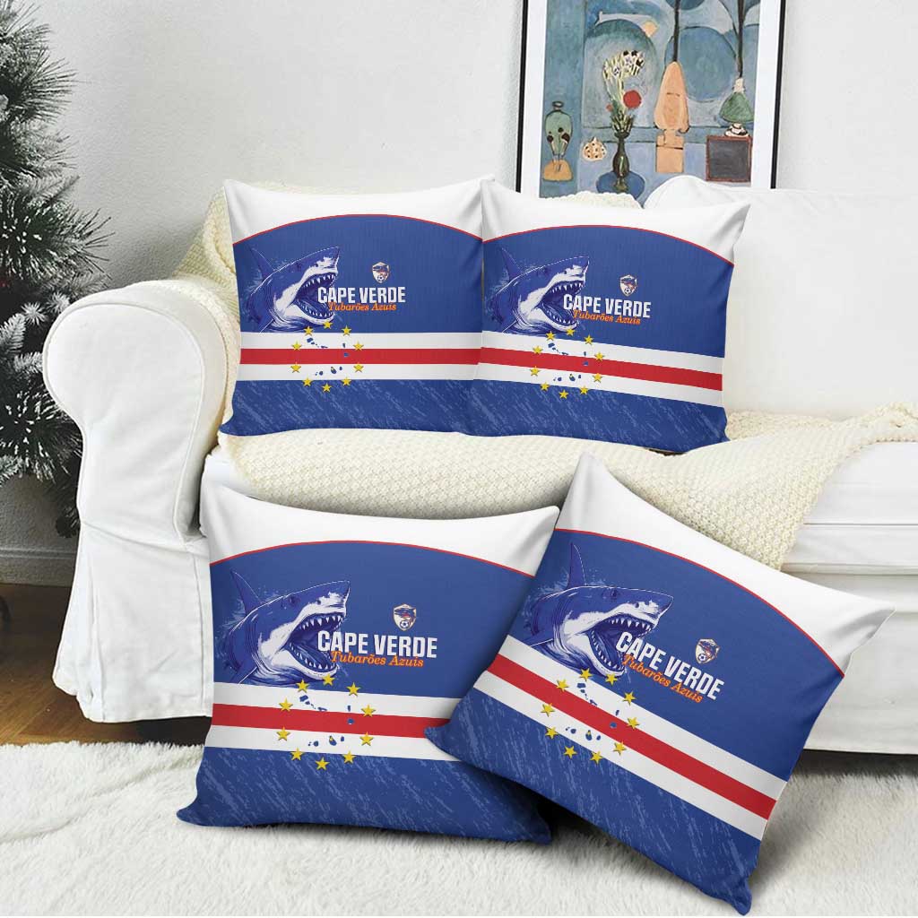 Cape Verde Football Pillow Cover Come On Tubaroes Azuis Shark