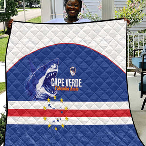 Cape Verde Football Quilt Come On Tubaroes Azuis Shark - African Pride