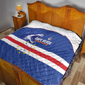 Cape Verde Football Quilt Come On Tubaroes Azuis Shark - African Pride