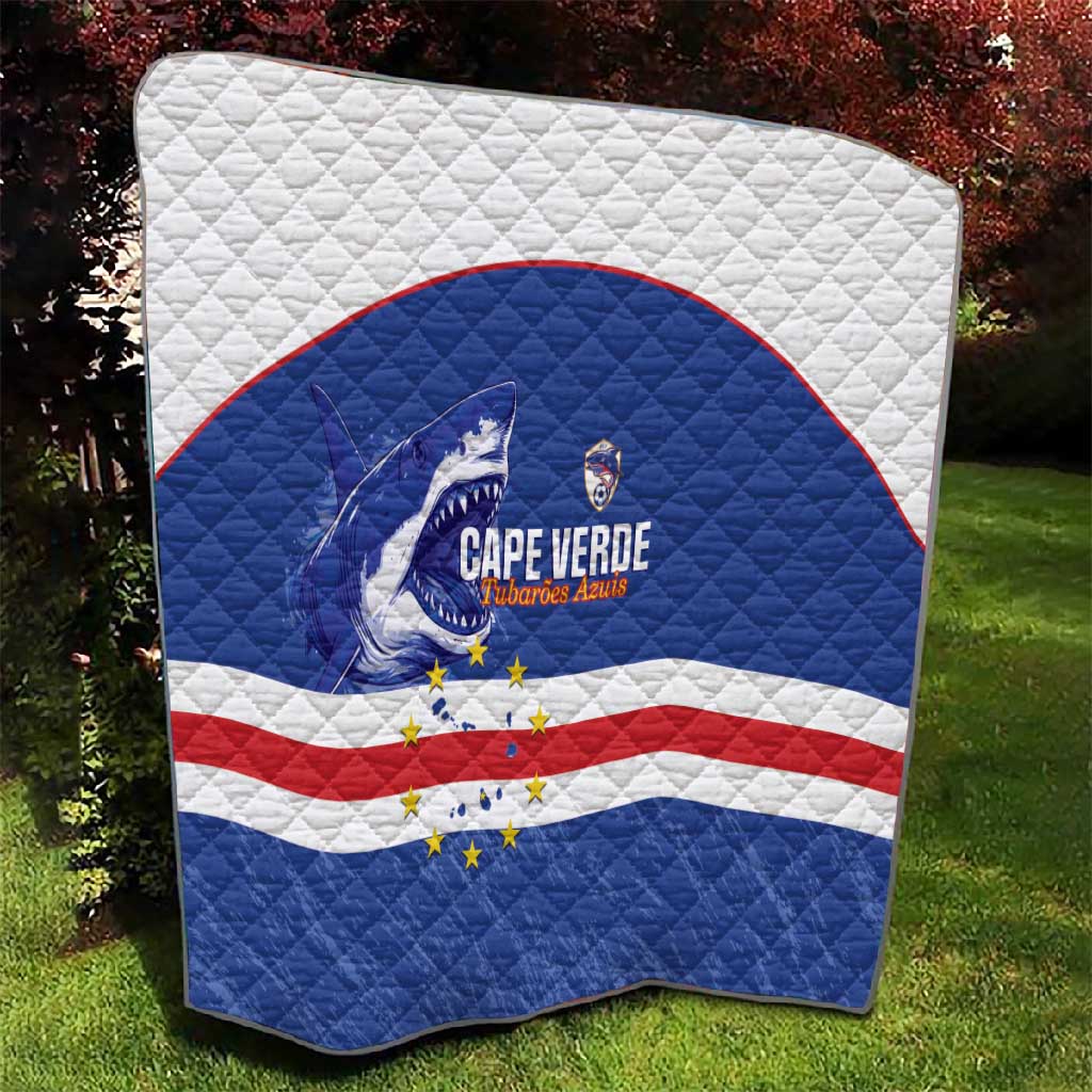 Cape Verde Football Quilt Come On Tubaroes Azuis Shark - African Pride