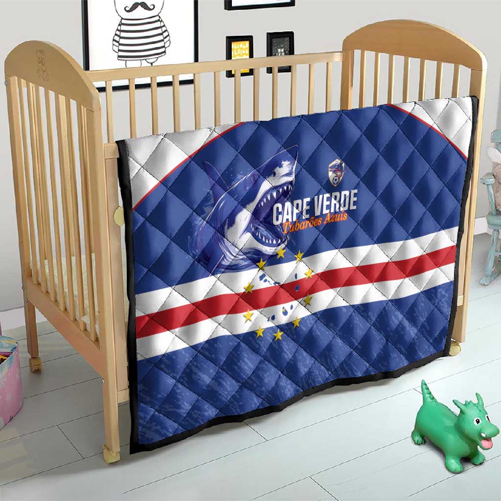 Cape Verde Football Quilt Come On Tubaroes Azuis Shark - African Pride