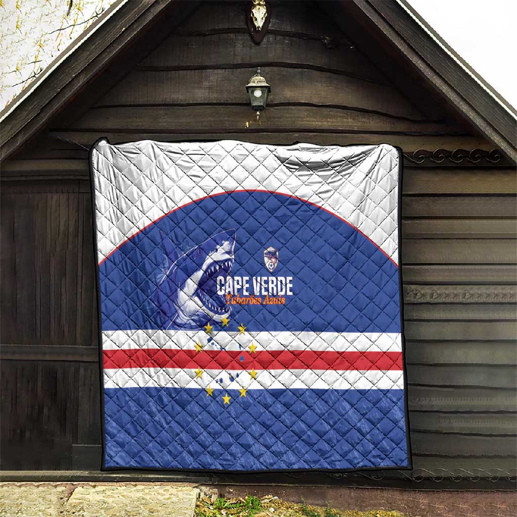 Cape Verde Football Quilt Come On Tubaroes Azuis Shark - African Pride