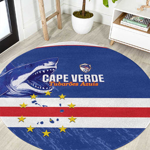 Cape Verde Football Round Carpet Come On Tubaroes Azuis Shark - African Pride