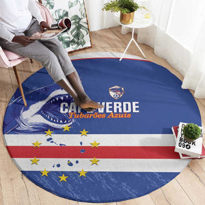 Cape Verde Football Round Carpet Come On Tubaroes Azuis Shark - African Pride