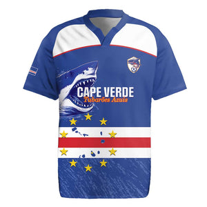 Cape Verde Football Custom Rugby Jersey Come On Tubaroes Azuis Shark - African Pride