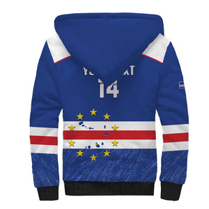 Cape Verde Football Custom Sherpa Hoodie Come On Tubaroes Azuis Shark - undefined