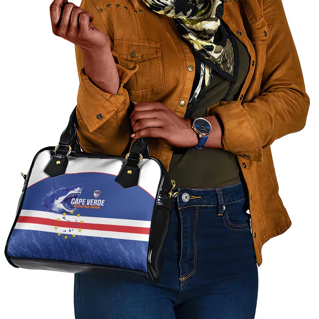 Cape Verde Football Shoulder Handbag Come On Tubaroes Azuis Shark - African Pride