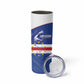 Cape Verde Football Custom Skinny Tumbler Come On Tubaroes Azuis Shark - African Pride