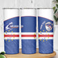 Cape Verde Football Custom Skinny Tumbler Come On Tubaroes Azuis Shark - African Pride