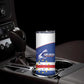 Cape Verde Football Custom Skinny Tumbler Come On Tubaroes Azuis Shark - African Pride