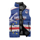 Cape Verde Football Custom Sleeveless Puffer Jacket Come On Tubaroes Azuis Shark