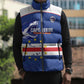 Cape Verde Football Custom Sleeveless Puffer Jacket Come On Tubaroes Azuis Shark