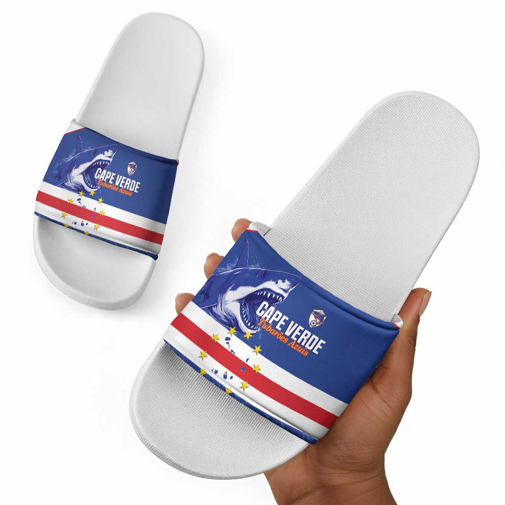 Cape Verde Football Slide Sandals Come On Tubaroes Azuis Shark