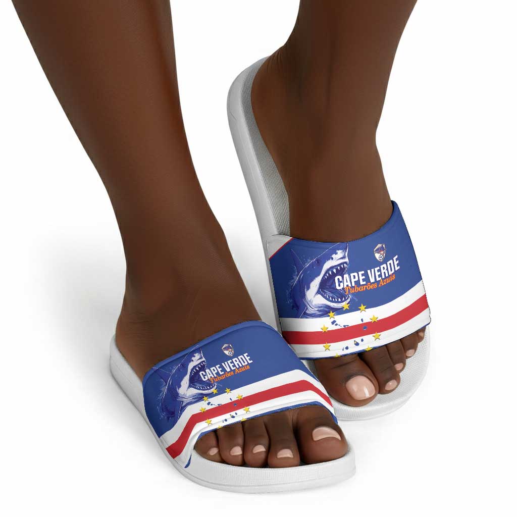 Cape Verde Football Slide Sandals Come On Tubaroes Azuis Shark