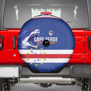Cape Verde Football Spare Tire Cover Come On Tubaroes Azuis Shark - African Pride