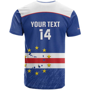 Cape Verde Football Custom T shirt Come On Tubaroes Azuis Shark - African Pride