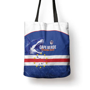 Cape Verde Football Tote Bag Come On Tubaroes Azuis Shark