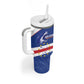 Cape Verde Football Custom Tumbler With Handle Come On Tubaroes Azuis Shark - African Pride