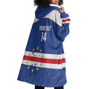 Cape Verde Football Custom Wearable Blanket Hoodie Come On Tubaroes Azuis Shark - African Pride