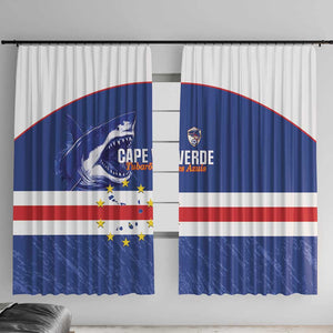 Cape Verde Football Window Curtain Come On Tubaroes Azuis Shark - African Pride
