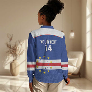 Cape Verde Football Custom Women Casual Shirt Come On Tubaroes Azuis Shark - African Pride