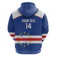 Cape Verde Football Custom Zip Hoodie Come On Tubaroes Azuis Shark - African Pride