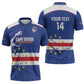 Cape Verde Football Custom Zipper Polo Shirt Come On Tubaroes Azuis Shark