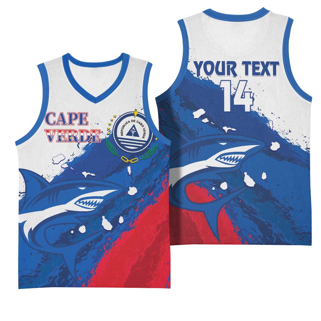 Cape Verde Football Custom Basketball Jersey Tubaroes Azuis Glory World Cup LT14