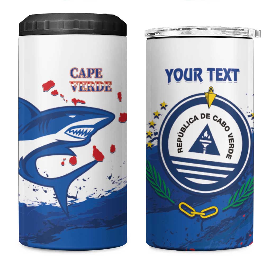 Cape Verde Football Custom 4 in 1 Can Cooler Tumbler Tubaroes Azuis Glory World Cup - African Pride